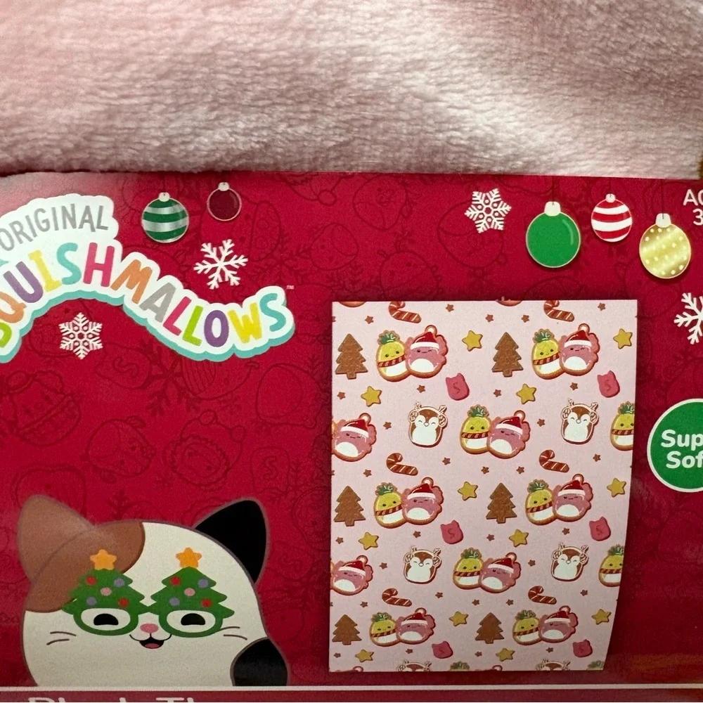 Squishmallows Christmas plush blanket throw NWT